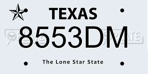 8553DM Texas License Plate