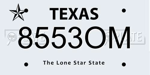 8553OM Texas License Plate