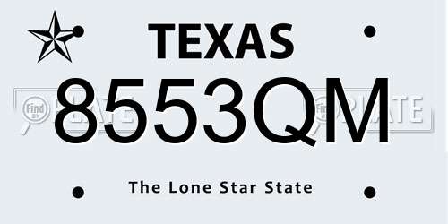 8553QM Texas License Plate