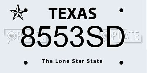 8553SD Texas License Plate
