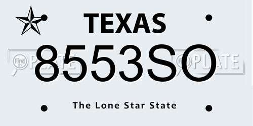 8553SO Texas License Plate