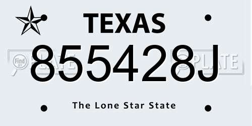 855428J Texas License Plate