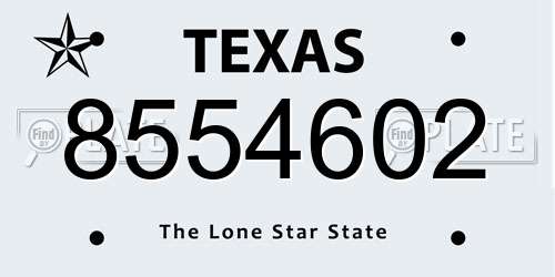 8554602 Texas License Plate