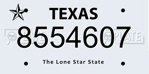8554607 Texas License Plate