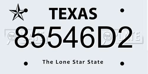 85546D2 Texas License Plate