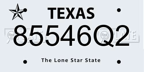 85546Q2 Texas License Plate