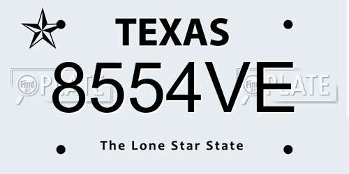 8554VE Texas License Plate