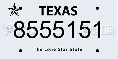8555151 Texas License Plate
