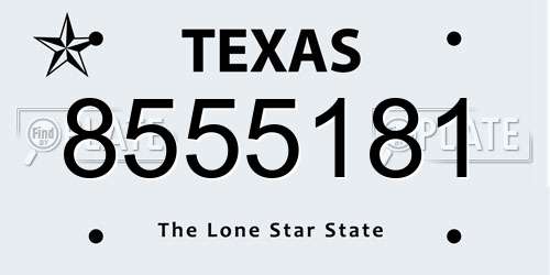 8555181 Texas License Plate