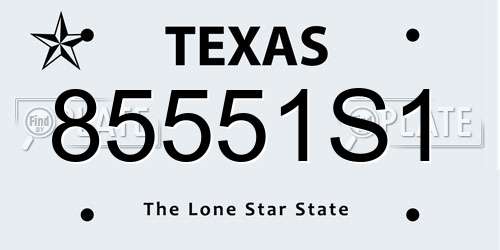 85551S1 Texas License Plate