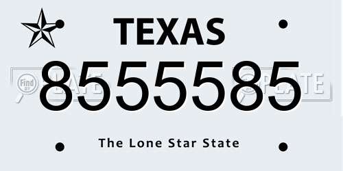 8555585 Texas License Plate