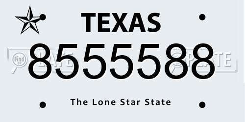 8555588 Texas License Plate