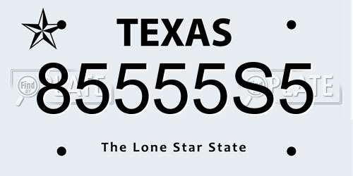 85555S5 Texas License Plate