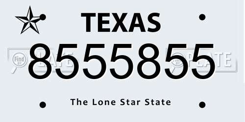 8555855 Texas License Plate