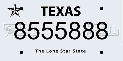 8555888 Texas License Plate