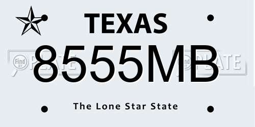 8555MB Texas License Plate