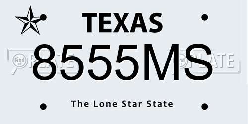 8555MS Texas License Plate