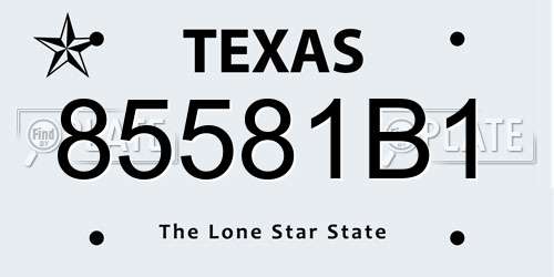 85581B1 Texas License Plate