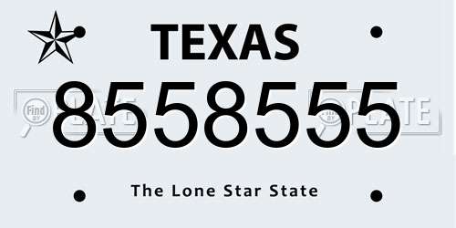 8558555 Texas License Plate