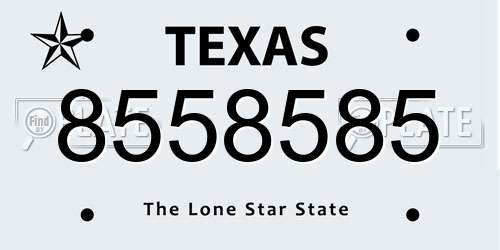 8558585 Texas License Plate