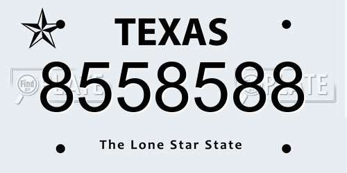 8558588 Texas License Plate