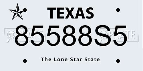 85588S5 Texas License Plate