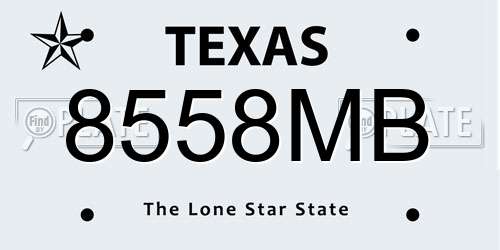 8558MB Texas License Plate