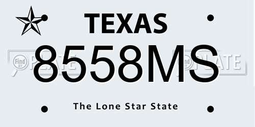 8558MS Texas License Plate