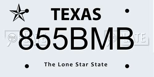 855BMB Texas License Plate