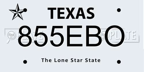 855EBO Texas License Plate