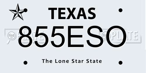 855ESO Texas License Plate