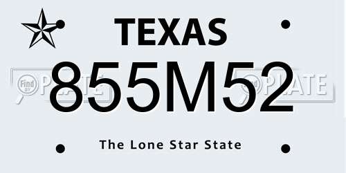 855M52 Texas License Plate