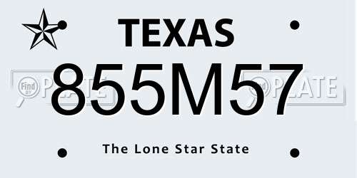 855M57 Texas License Plate
