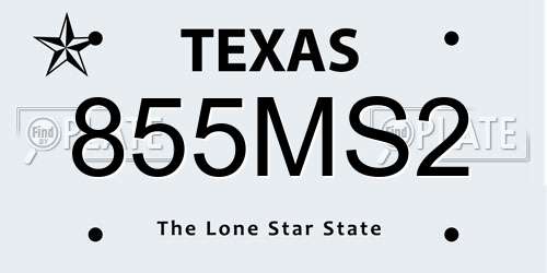 855MS2 Texas License Plate