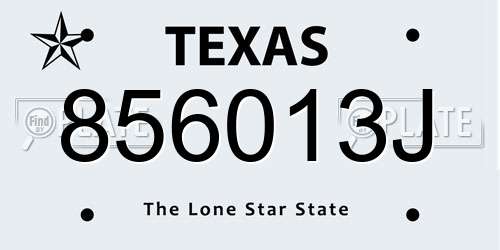 856013J Texas License Plate