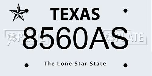8560AS Texas License Plate