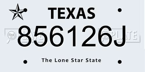 856126J Texas License Plate