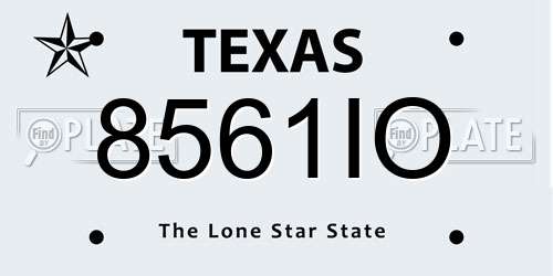 8561IO Texas License Plate