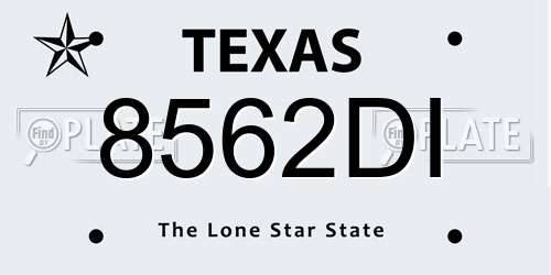 8562DI Texas License Plate