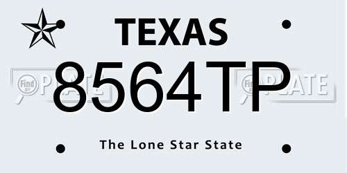 8564TP Texas License Plate