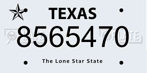 8565470 Texas License Plate