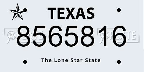 8565816 Texas License Plate