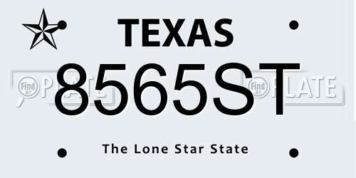 8565ST Texas License Plate