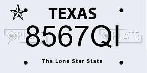 8567QI Texas License Plate