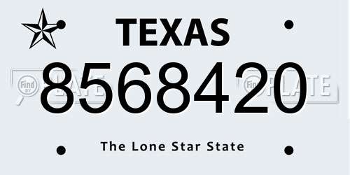8568420 Texas License Plate