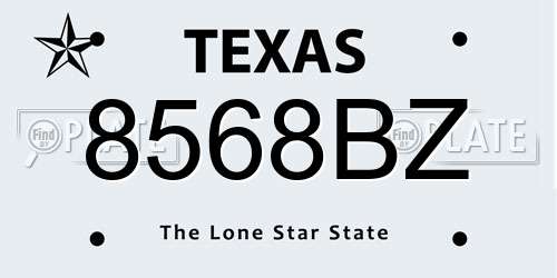 8568BZ Texas License Plate