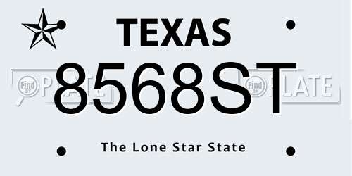 8568ST Texas License Plate