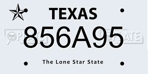 856A95 Texas License Plate