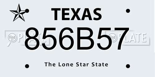856B57 Texas License Plate