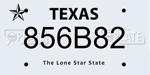 856B82 Texas License Plate